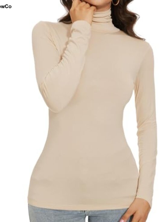 Other - Womens Turtleneck Long Sleeve Slim Fitted Lightweight Thermal Top